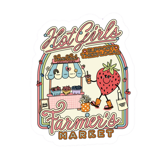Hot Girls Support Their Local Farmers Market Sticker