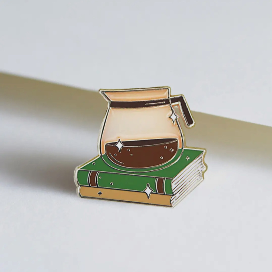 Coffee & Books Enamel Pin